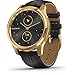 Garmin 010-02241-02 Vivomove Luxe Smartwatch 24K Gold PVD Stainless Steel Case w/Black Embossed Band with 1 Year Extended Warranty