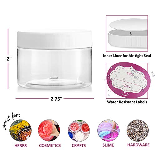 DilaBee Empty Jars with Lids Refillable Small Plastic Containers with