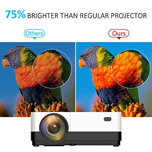 Wsky Portable LCD Home Movie Projector - Best 2019 3000L Portable Home Theater HD Video Projector - Support 1080P 1920x1080 Resolution - Perfect for Watching Movies Home Entertainment or Gift Giving!