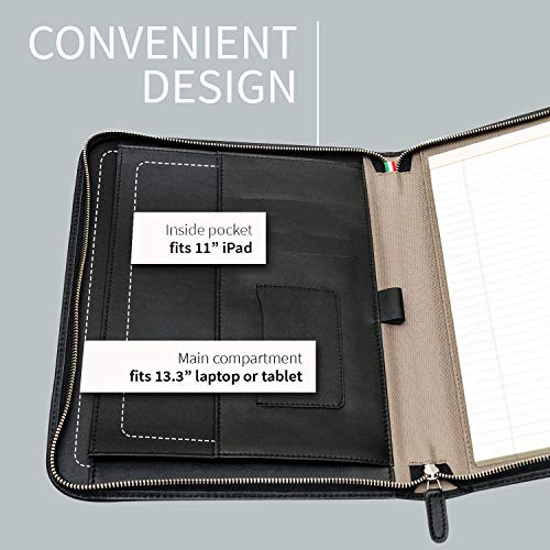 Maruse Personalized Italian Leather Executive Padfolio, Leather