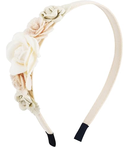 New handmade boutique pearl flower rose flexible headband prom wedding white Amazon.com : Yheahin Elegant Chiffon Flower Headband with  main image 4