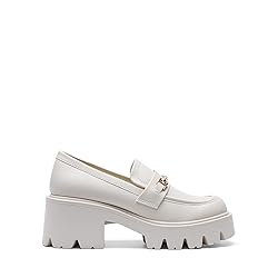 Women Loafers Platform Chunky Heel Slip On Lug Sole
