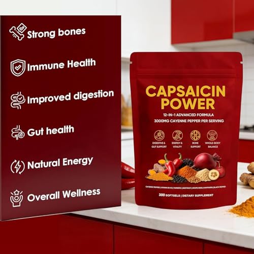 Cayenne Pepper - Cayenne Pepper Capsules | Resealable Package | 300 Softgels / 1 Bag B