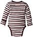 L'ovedbaby Unisex-Baby Newborn Organic Gloved Sleeve Bodysuit, Eggplant Stripe, 0/3 Months