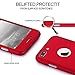 iPhone 7 Plus Case,MYRIANN Ultra Slim Full Body Coverage Protection Hard Case with Tempered Glass Screen Protector for iPhone 7 Plus(Red)