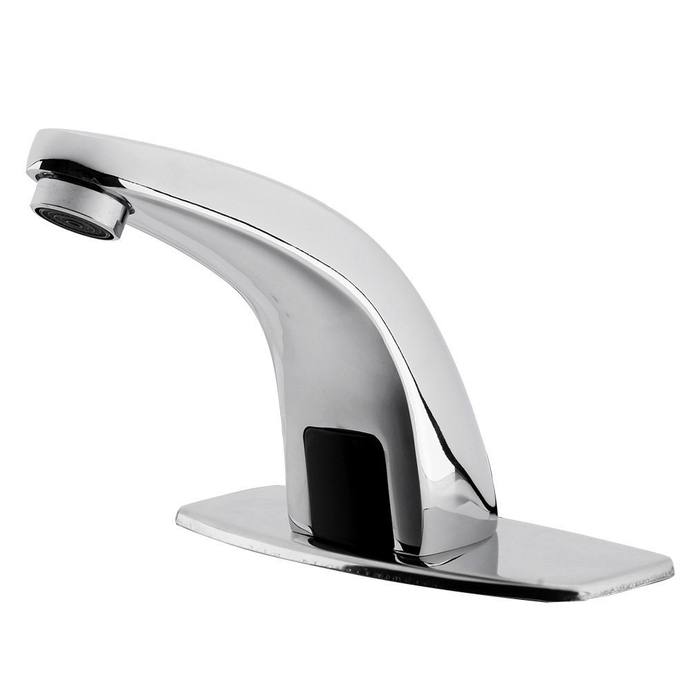 Automatic Faucet with Infrared Sensor,Chrome Cold and Hot Water Applicable Basin Tap for Bathroom