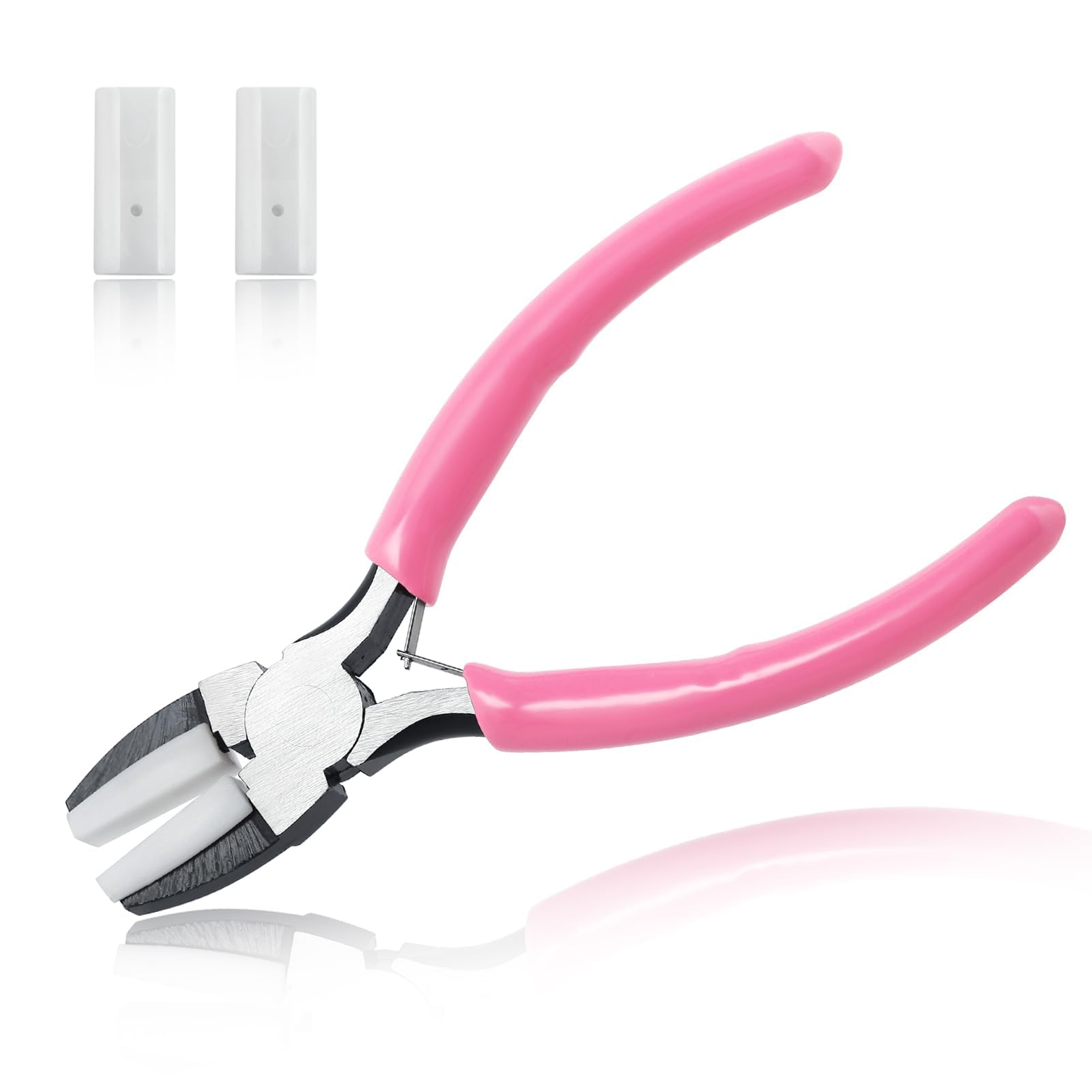 LEONTOOL Flat Nose Pliers for Jewelry Making with 2 Replacement Tips, Parallel Pliers 5.5 Inches Soft Jaw with Consistent Grip Wire Straightener for Beading, Looping, Gripping, Shaping Wire