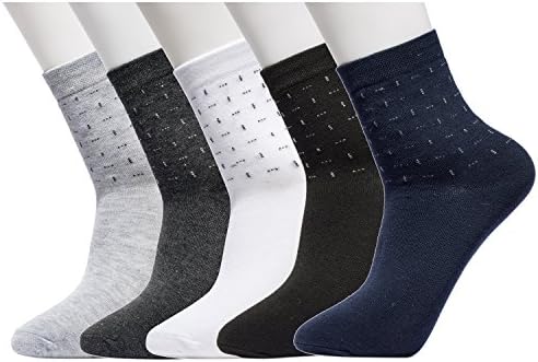 Mens Socks 5 Pack, Duckmole Cotton Socks For Men, Comfort Dress Crew Socks Little Dot (Mens (6-10)US)