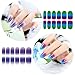 VIWIEU Full Nail Art Stickers Decals Glitter Nail Polish Wraps 72PCS for Women Girls Kids, Self Adhesive Gradient Cocktail Nail Strips Fake Nail Decoration for Thanksgiving Christmas New Year