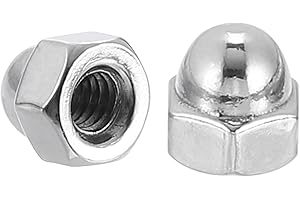 uxcell #8-32 Acorn Cap Nuts, 20Pcs 304 Stainless Steel Dome Cap Head Acorn Nut Hardware Nuts for Bolt Cover, Silvery