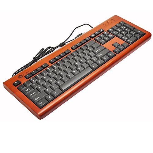 Sengu Bamboo Cored Keyboard, Full Size USB Wired Keyboard for Laptop, Computer (KU0002) - Thumbnail 2