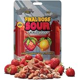 Final Boss Sour Fruit Candy, Strawberry Lemonade, Level 1, 1 Pack | Made with Real Dried Fruit, Mild Sour Flavor, No Artificial Colors, No Artificial Fruit Flavors, Low Calorie Snack