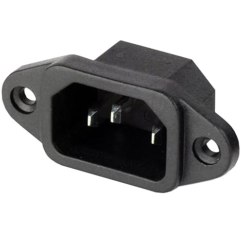 kenable IEC 10A C14 3 Pin Chassis Panel Mount Plug (Pins) Connector 6.35mm 1/4 inchTABS Amazon