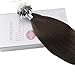 Moresoo 20 Inch Human Hair Extensions Darkest Brown #2 Micro Loop Hair Extensions 50g Per Pack Micro Ring Bead Hair Extensions Remy Hair Extensions 50 Gram