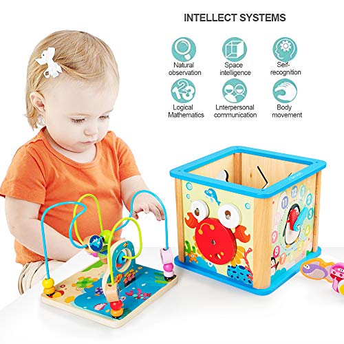 rolimate Colorful Preschool Early Development Wooden Educational Game Toy Gift Box - Activity Centers - Best Birthday Pre-Kindergarten Gift Toy for Age 18 Month and Up Kids Toddlers Baby (2.0) - Thumbnail 3