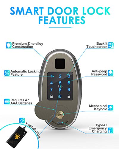 ChicAid-Smart-Door-Lock-Keyless-Entry-Door-Lock-with-Touchscreen-Keypad-Digital-Electronic-Front-Door-Lock-Deadbolt-Work-with-APP-Brushed-Grey