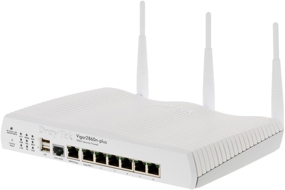 DrayTek Vigor 2860n+ Gigabit LAN Router 6-Port 2x USB VDSL2 Firewall WiFi