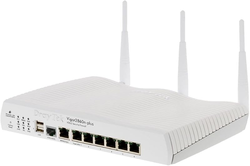 DrayTek Vigor 2860n+ Gigabit LAN Router 6-Port 2x USB VDSL2 Firewall WiFi