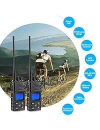 SAMCOM Radio de 2 vías de largo alcance, 20 canales Walkie Talkie hasta 5 millas, radio de mano recargable para senderismo al aire libre, caza, viajes, sin licencia (paquete de 2 unidades)
