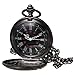 Vintage Hollow Roman Flower Alloy Black Men Women Pocket Watch DDStore