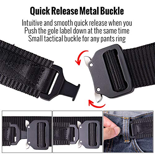MOZETO Tactical Belt Velco, 1.5" Military Nylon  Belts for Men Concealed Carry with Heavy