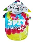 Infant Baby Bib Spit Happens Funny Print Tie dye Cotton Velcro Closure