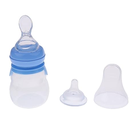Magideal 2 In 1 Infant Baby Silicone Squeeze Feeding With Spoon