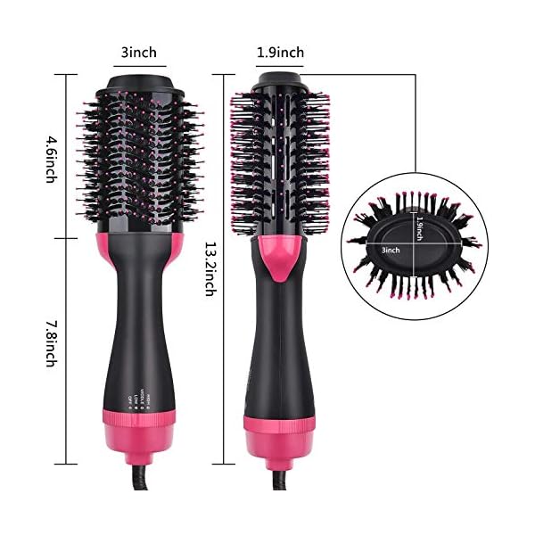 Hair Dryer Brush, Hot Air Brush, 4-in-1 Negative Ionic Hair Blow Dryer Brush for All Hair Types, Multifunctional Hot Air…
