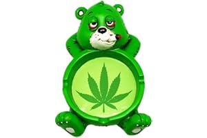 EASICOZI Cool Stoner Bear Polyresin Ashtray for Smoker Gifts - 4"x6"