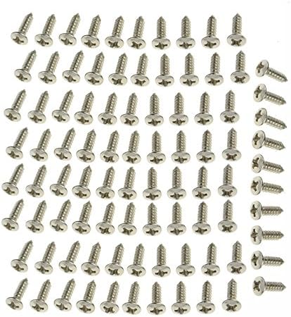 100x Guitar Bass Pickguard Screws Mounting screw For ST TL LP SG Guitar Chrome