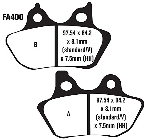 EBC Brakes EBPCK1030 Complete Semi-Sintered V-Pads Brake Pad Change Kit