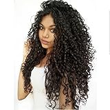 Clip in Human Hair Extensions Brazilian Jerry Curly African 3C 4A Natural Black Hair Extensions (16 inch, Jerry Curly)