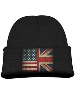USand UK Flag Kid's Hats Winter Funny Soft Knit Beanie Cap Children Unisex