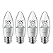 Philips 458653 LED Dimmable B12 Soft White Light Bulb with Warm Glow Effect 500-Lumen, 2700-2200-Kelvin, 7-Watt (60-Watt Equivalent), E26 Base, Clear, 4-Pack