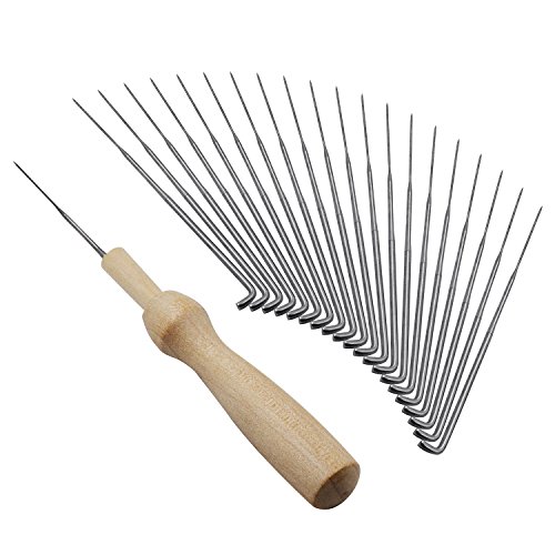 Quwei 63 Pieces 3 Sizes Felting Needles Wool Felt Tools with 3 Pieces Clear Bottles and 3 Pieces Wooden Handles - Thumbnail 3
