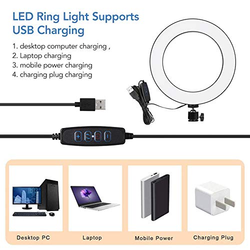 6 Zoll LED Ringlicht mit Stativ Ständer, Dimmbarer Ringleuchte mit 127CM Einstellbarem Stickständer Selfie Livestream… – Bild 5