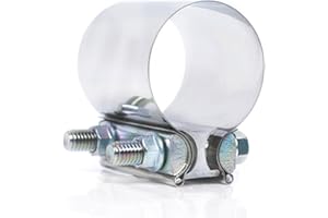 Elifecenter Universal 2 1/4 Inch Butt Joint Exhaust Clamp, 57mm/2.25" Stainless Steel Seal Clamp Sleeve Coupler
