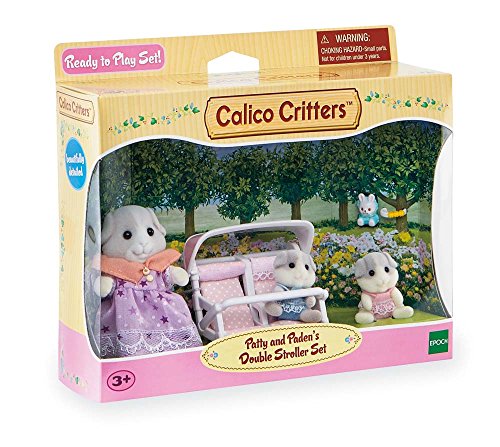 Calico Critters Patty & Paden's Double Stroller Set