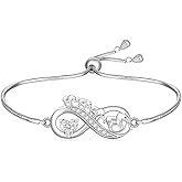 Fenthring Elephant Bracelet Sterling Silver Mothers Day Heart Infinity Elephant Bracelets for Women Mom Adjustable Womens