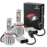 YITAMOTOR H11 H8 H9 LED Headlight Bulbs High Low Beam led headlights High Power headlight bulb 80w 8000lm 6000k White Replace for Halogen or HID Bulbs