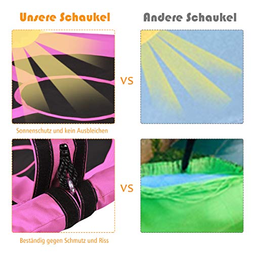 DREAMADE Nestschaukel Garten Schaukel höheverstellbar für In- und Outdoor, Tellerschaukel Rundschaukel Hängeschaukel für… – Bild 6