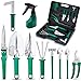 NASUM 10 Pieces Garden Tools Set - Gardening Gifts Tool Set with Trowel Pruners，Rakes，Shovels， Secateurs， Weeding Knife and more Vegetable Herb Garden Hand Tools .Gifts for Women and Man.