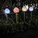 YIYAYIYAYO Multi-Color Solar Garden Lights Outdoor, 4-Pack Color Changing Decorative Stake Lights LED Solar Powered Flower Landscape Lighting for Yard Lawn Patio Walkway Backyard, Auto ON/Off