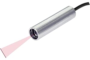 Quarton Laser Module VLM-635-57 LPO-D15-F10 Red Line Laser Module with TTL Function Fan Angle 15° Uniform Line, Class I Laser, Less Than 0.39mW (Focus: 10cm)