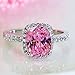 QIAOYING Ring 18k White Gold Gp Pink Austria Swarovski Crystal Lady Bridal Wedding Engagement
