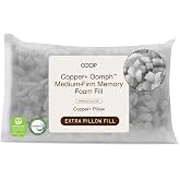 Coop Home Goods Oomph Copper+ Extra Pillow Fill, Graphene-Infused Stuffing | Graphene Bead-Infused Memory Foam &amp; Fiber Blend Pillow Fill for Adjustable Pillows, CertiPUR-US &amp; GREENGUARD Gold Certified