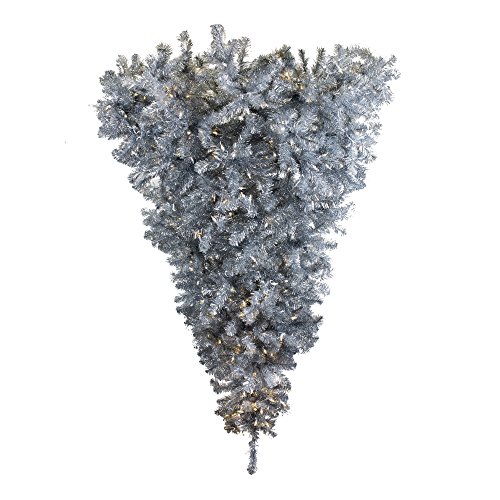 UPC 749757306835, Vickerman 6&#39; Silver Upside Down Artificial Christmas Half Tree with 350 Clear lights