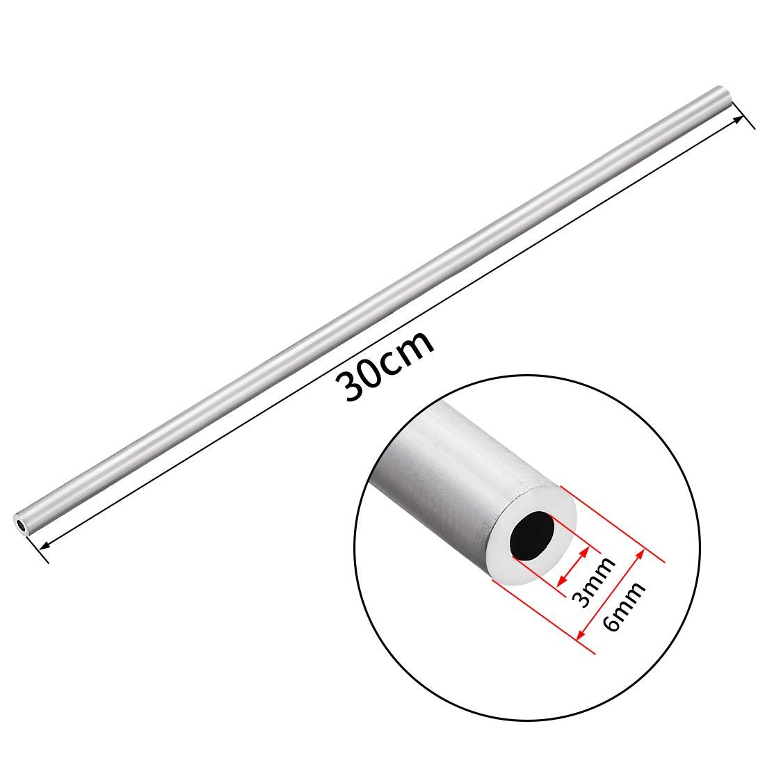 Seamless 6063 2Pcs Straight Diameter Outside inches 0.234