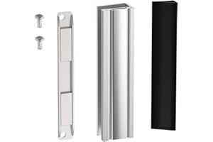 Shuisen 3" Shower Door Magnet, U-Channel Door Frame Magnet with Metal Strike for 1/8", 5/32", 3/16" and 1/4" Thick Swing Glass Shower Doors, Shower Strike Jamb, Shower Door Replacement Parts