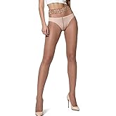 Mila Marutti Sheer Tights for Women - Pantyhose Stockings with Lace Top